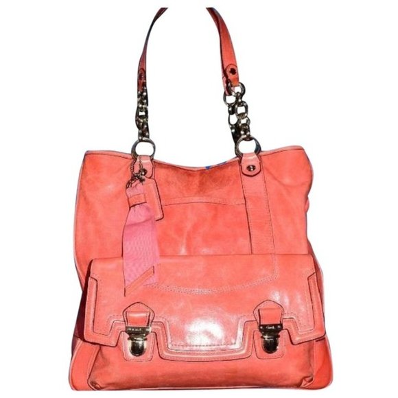 Coach Vintage Buttery Pink Leather With Chrome Hardware Designer Purse - Picture 1 of 12